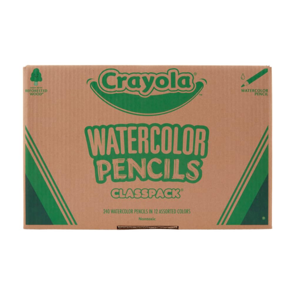 Crayola Classpack watercolor pencils wet-dry techniques enable expressive blending for projects.