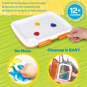 Crayola coated finger painting paper sheets supporting tidy toddler art sessions