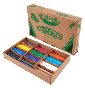 Crayola Color Sticks woodless 5-flat-sides support quick broad strokes for bold color blocks.