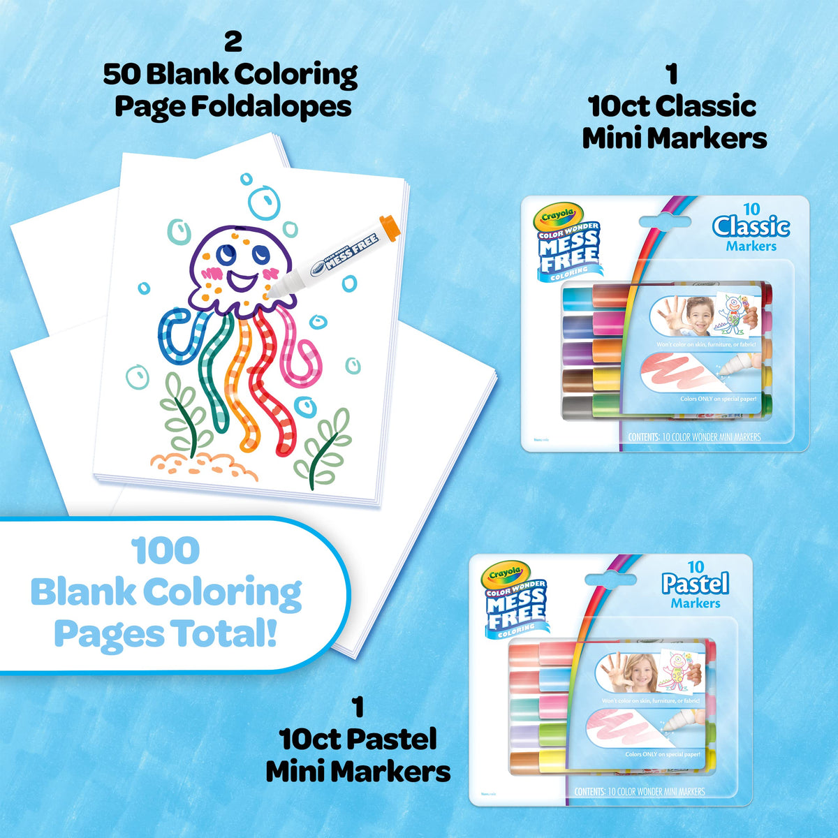 Crayola Color Wonder 100 blank pages ready for imaginative coloring.