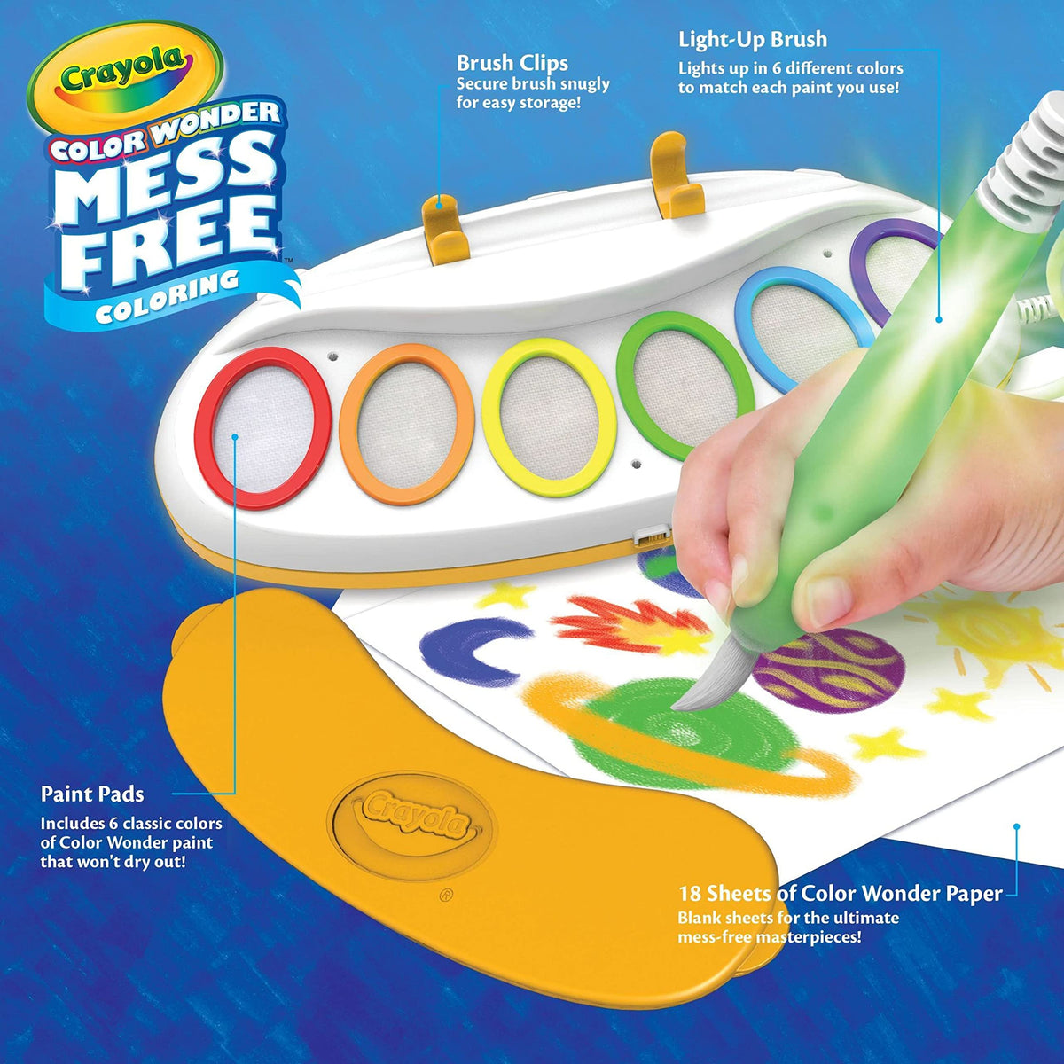 Crayola Color Wonder mess-free-paint-pads prevent dry-out and extend play.