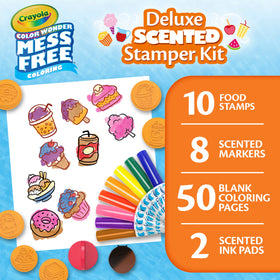 Crayola Color Wonder scented ink pads paired with stamps for safe stamping.