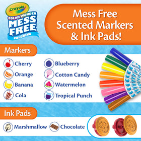 Crayola Color Wonder scented mini markers add vibrant color on mess-free paper.