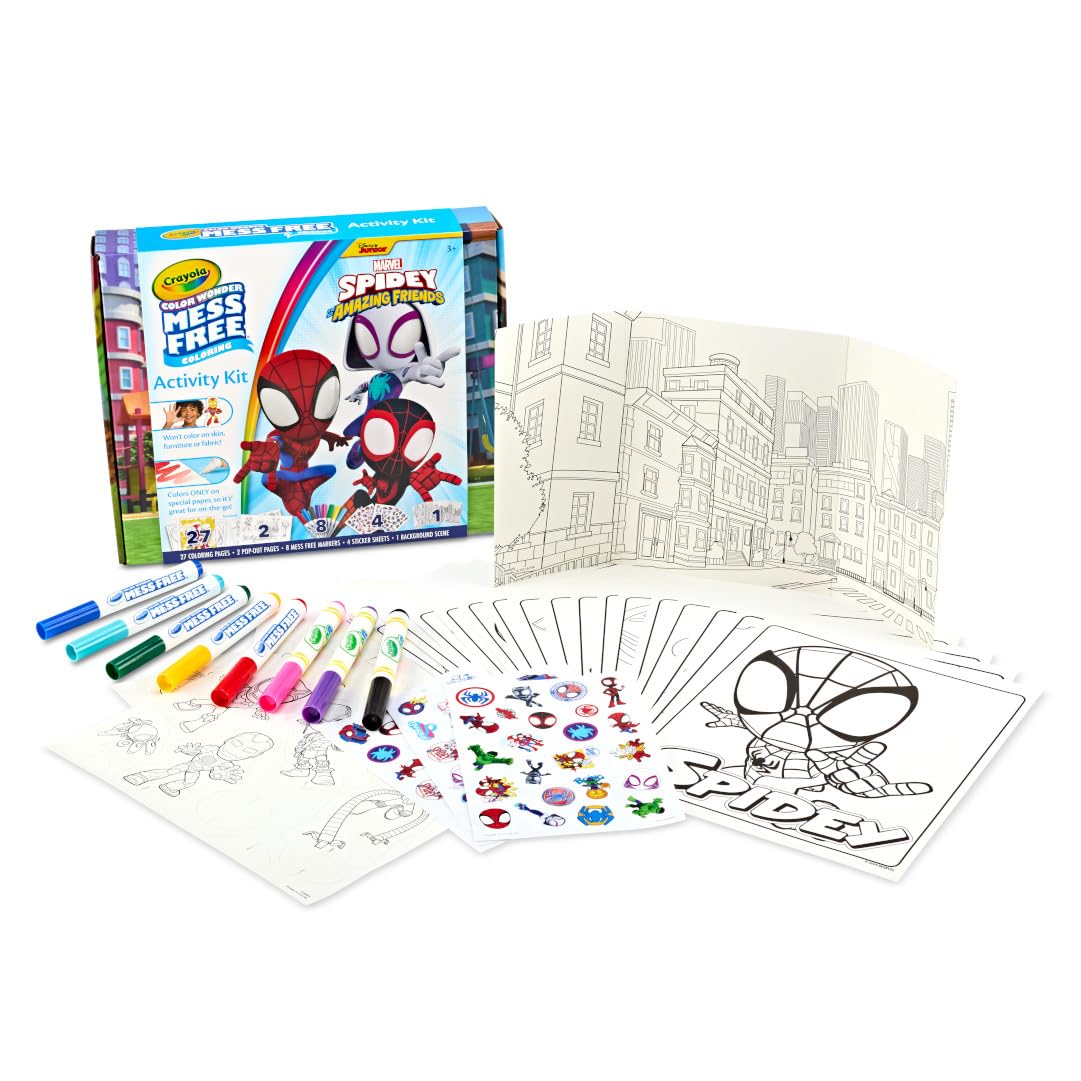 Spidey die-cut pop-outs from Color Wonder kit for dynamic play moments