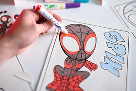 Unboxed Crayola Color Wonder Spidey kit ready for gifting and play