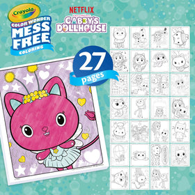 Crayola Color Wonder sticker sheets add sparkle to Gabby's Dollhouse art