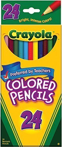 Crayola colored pencils 24-count set for vibrant artwork and smooth color laydown.