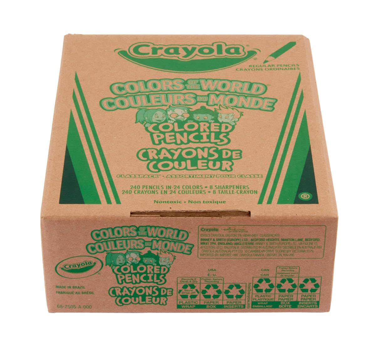 Crayola Colors of the World pencils swatches display vibrant, blendable colors for student art.