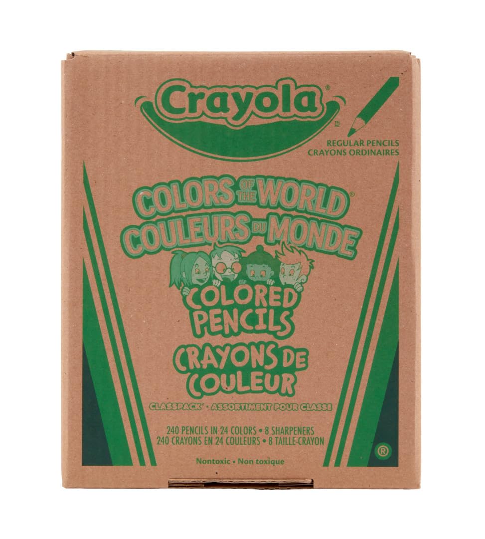 Crayola Colors of the World skin tone pencils closeup shows inclusive shade range for portraits.
