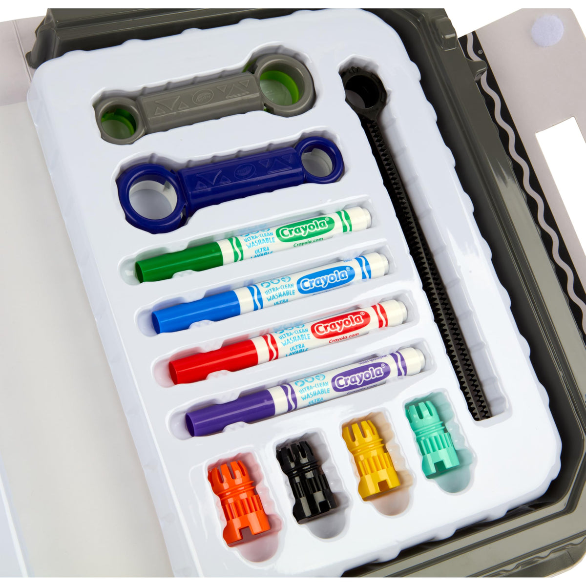 Crayola Colourwhirls color discs in assorted hues expand artwork possibilities.