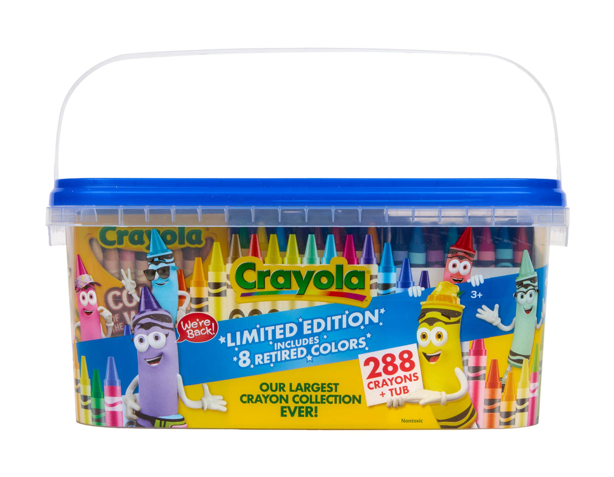 Crayola Crayon Tub with 288 colors for vibrant classroom and home art.