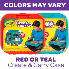 Crayola Create & Carry kit, compact travel art set for kids.