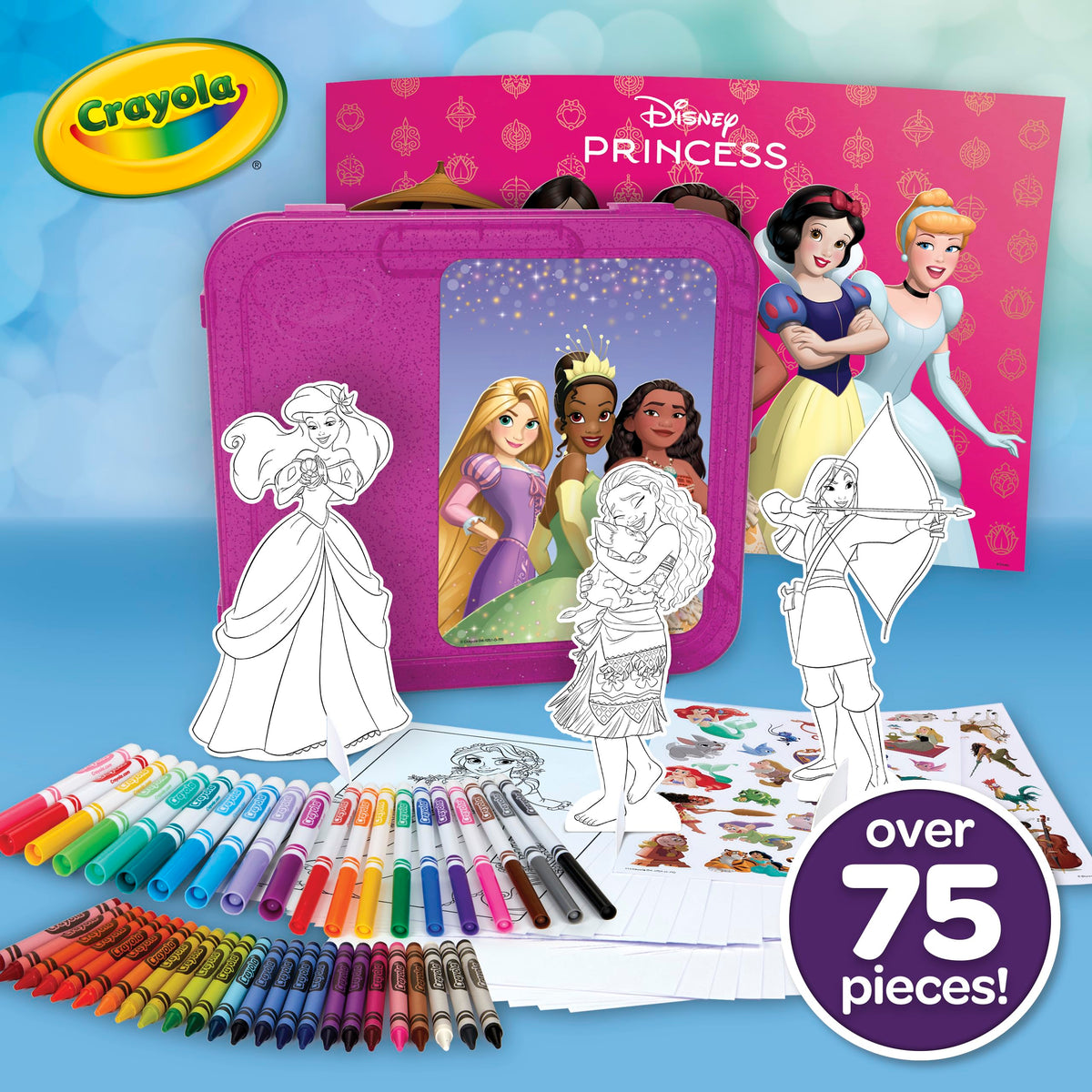 Crayola Disney Princess sticker sheets add sparkle and finishing touches to artwork.