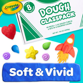 Crayola Dough Classpack features a soft pliable texture ideal for little hands