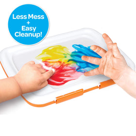 Crayola Easter basket idea with finger paint kit for spring crafts