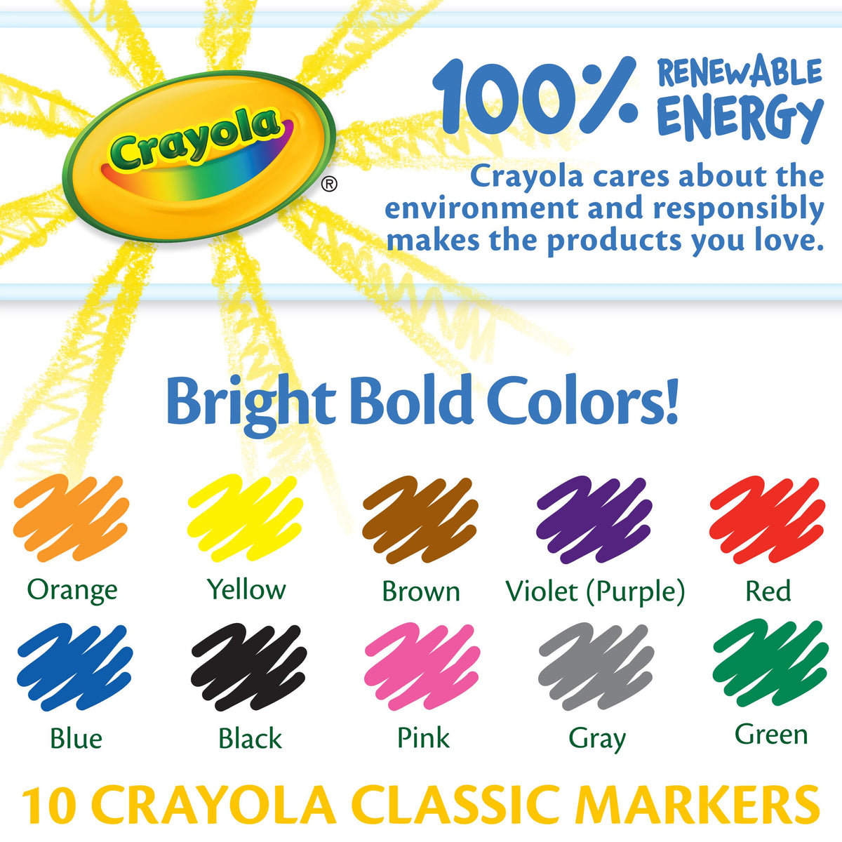 Crayola Fine Line Markers Classpack 200ct includes ten classic colors for daily projects.