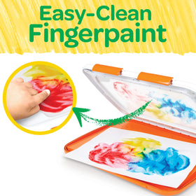 Crayola Finger Paint Unit washable and dishwasher-safe for quick cleanup