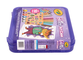 Crayola Glitter Art Kit storage case keeps supplies organized for on-the-go creativity.