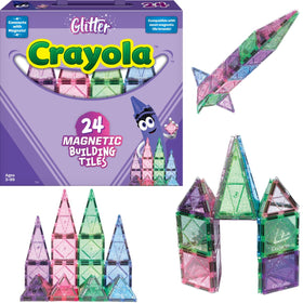 Crayola Glitter Magnetic Tiles 24-piece pack sparks creative building play