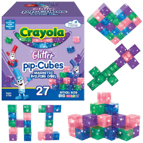 Crayola Glitter Magnetic PIP Cubes assembly showcasing vibrant blocks for imaginative building