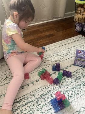 Crayola Glitter Magnetic PIP Cubes compatible with other Crayola PIP sets for bigger builds