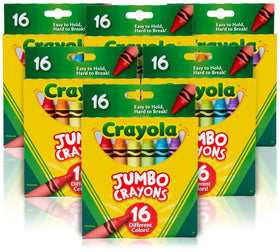 Crayola Jumbo Crayons bulk six-box set offers easy-grip colors for young artists