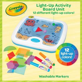 Crayola Light-Up Activity Board with washable markers for mess-free art