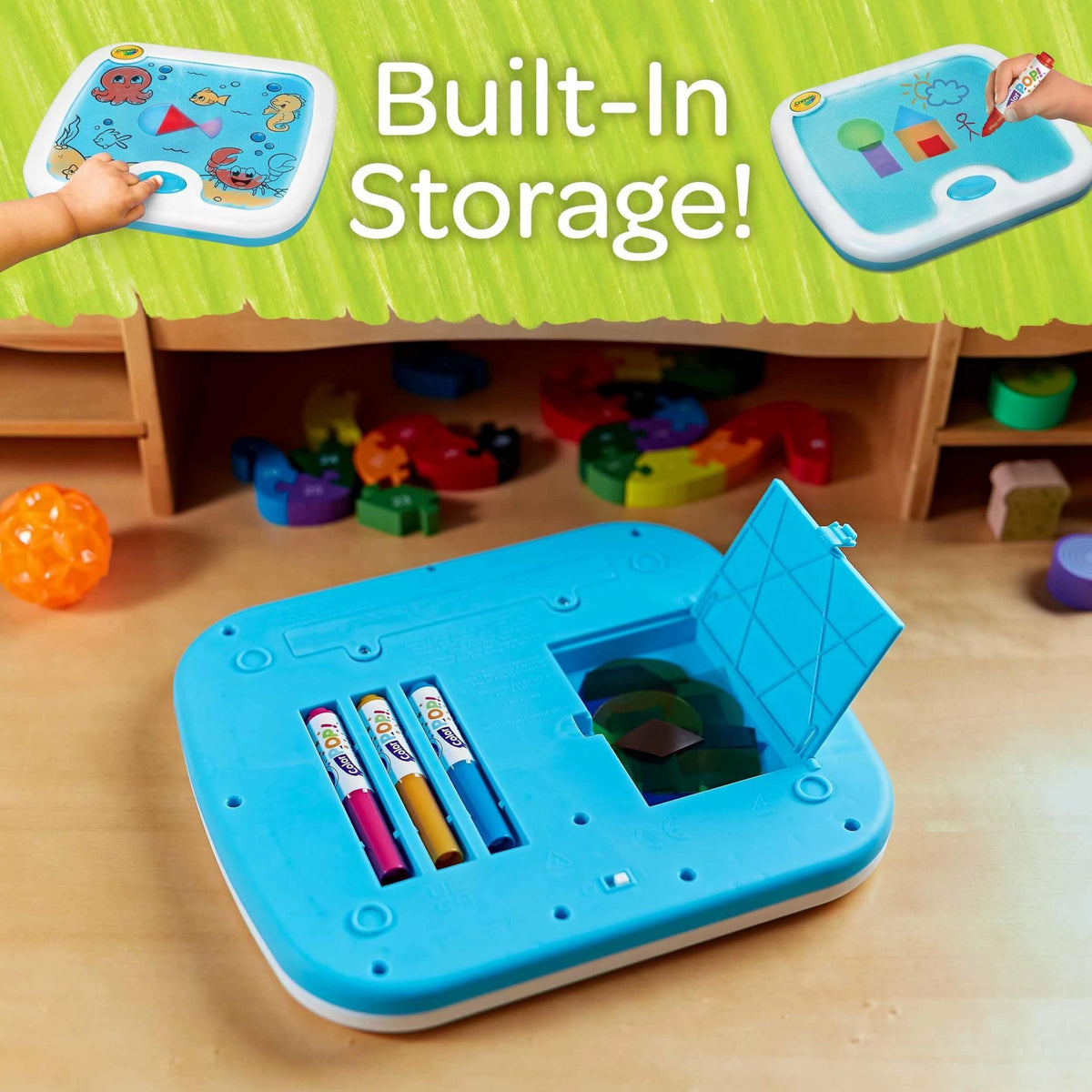 Crayola Light-Up Activity Board transparency sheets for scene completion