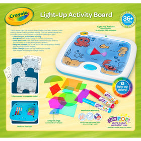 Crayola Light-Up Activity Board used during travel for quiet play