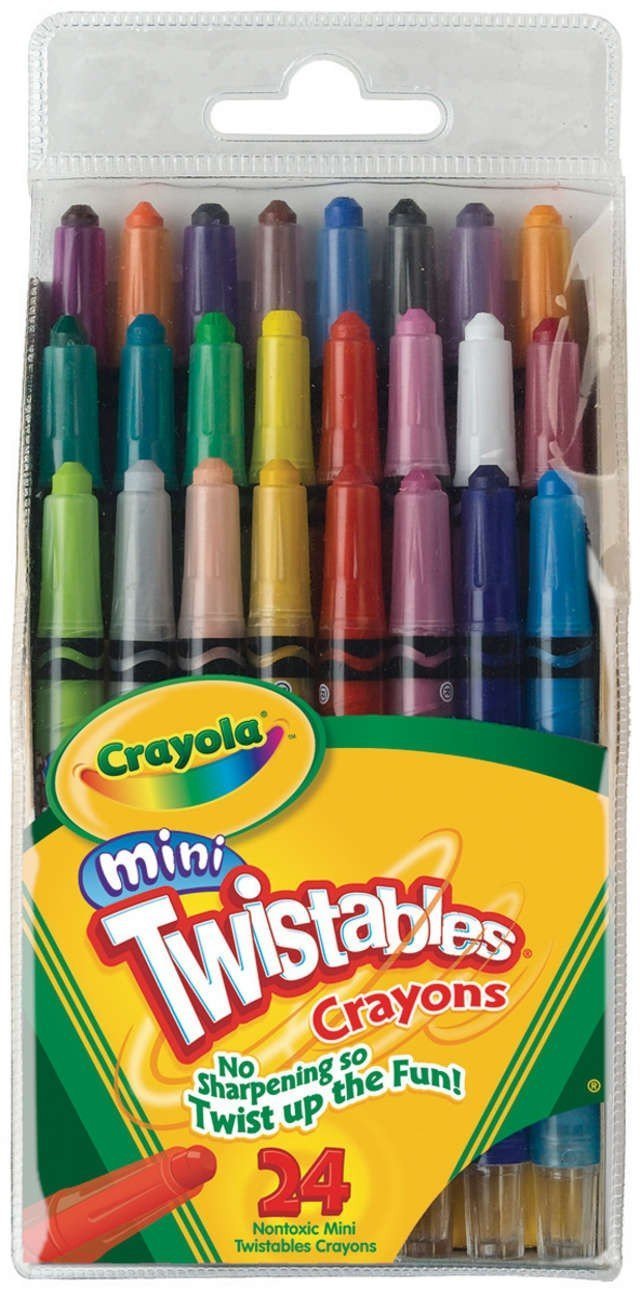 Crayola Mini Twistable Crayons in a four-box set offering portable color variety for on-the-go art