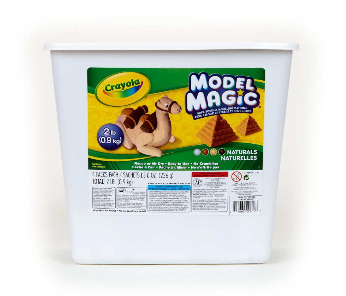 Crayola Model Magic Naturals 4-pack tub front view for easy classroom crafting.