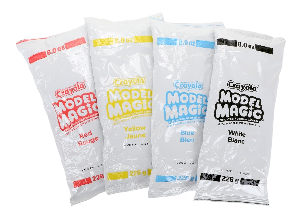 Crayola Model Magic white 8oz pack provides a neutral base for blends and texture.