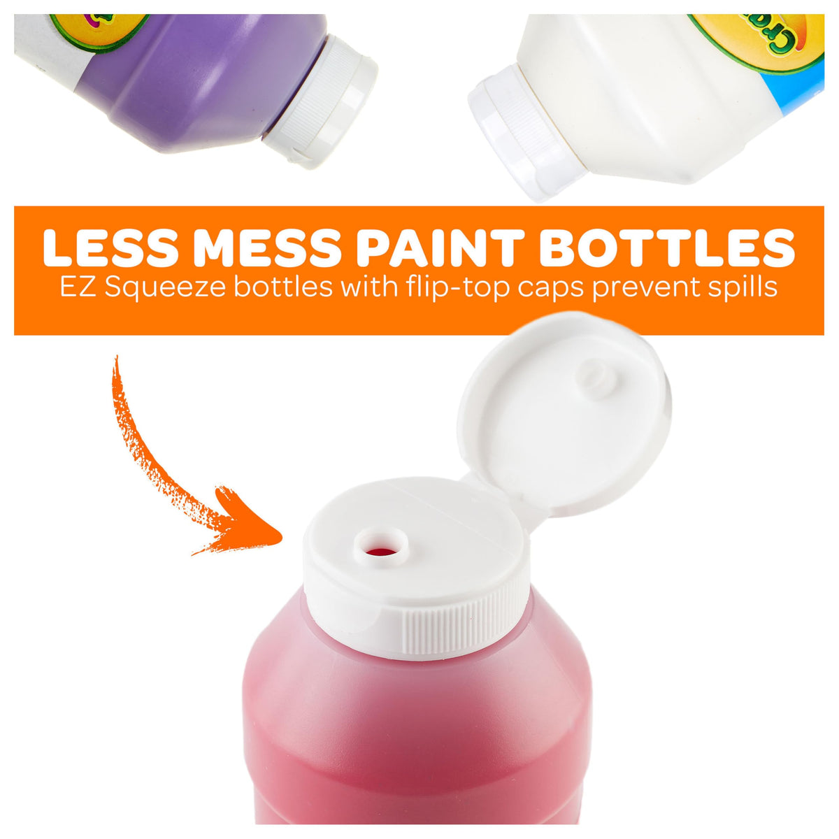 Crayola colors ready for blending and creative projects in classrooms, homes, and parties.