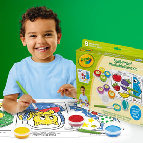 Crayola Paint Set child friendly brush for easy grip and control.