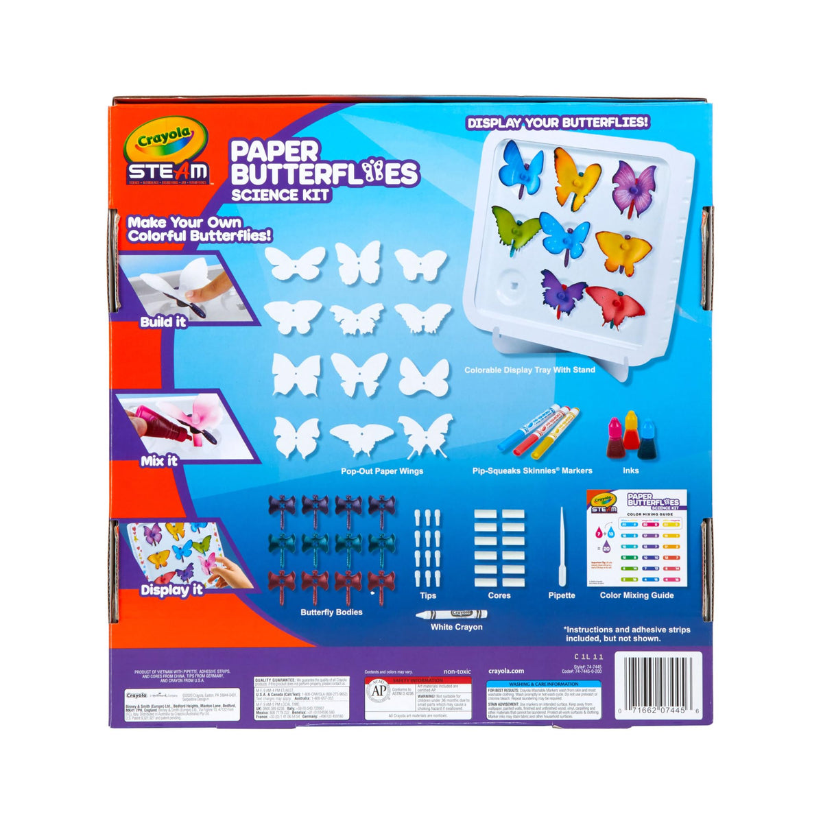 Crayola Paper Butterfly inks demonstrate color absorption on wings