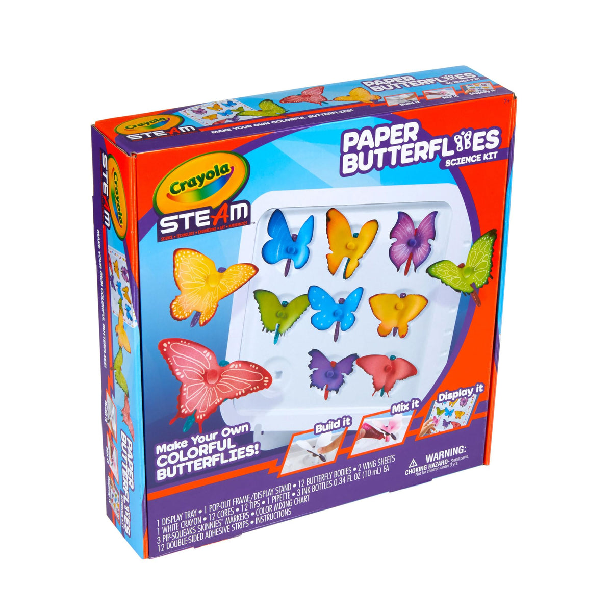 Crayola Paper Butterfly Kit contents for creative STEAM play