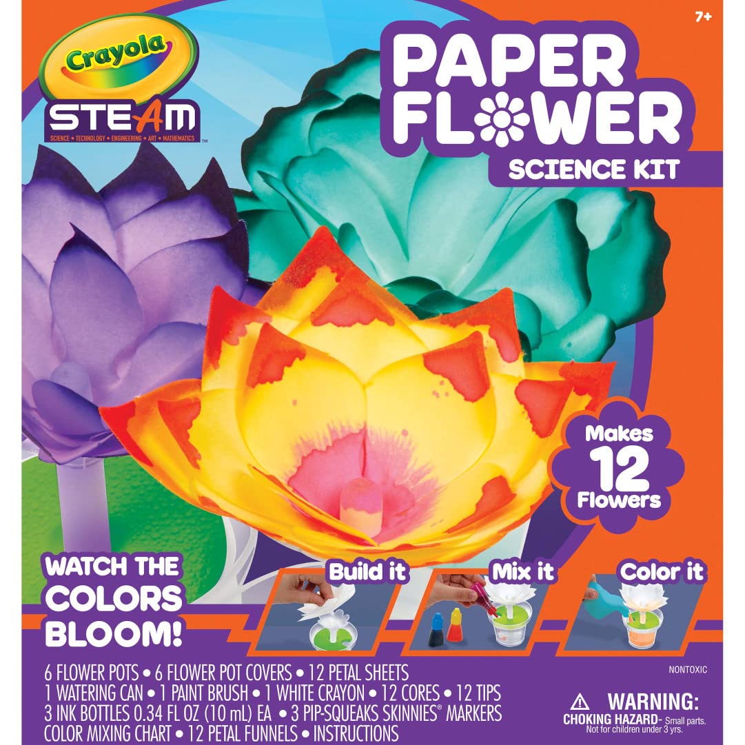 Crayola Paper Flower Science Kit: petal sheets ready for wicking flowers and color exploration