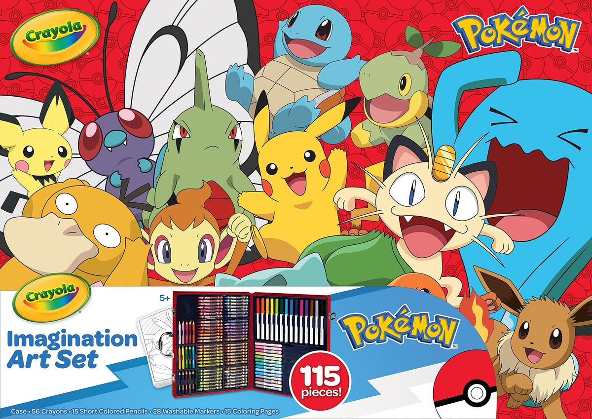 Crayola Pokémon Imagination Art Set open case for organized, portable art sessions.