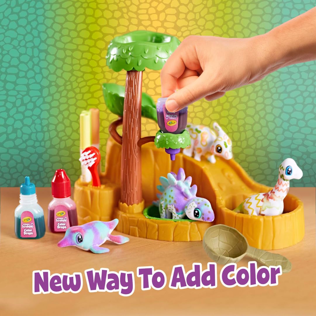 Crayola Scribble Scrubbie dinosaur pet 3 with flocked coat for quick redesigns.