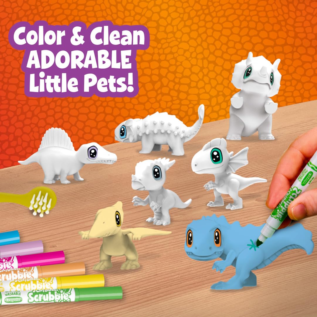Crayola Scribble Scrubbie dinosaur-washable surfaces stay clean after imaginative play