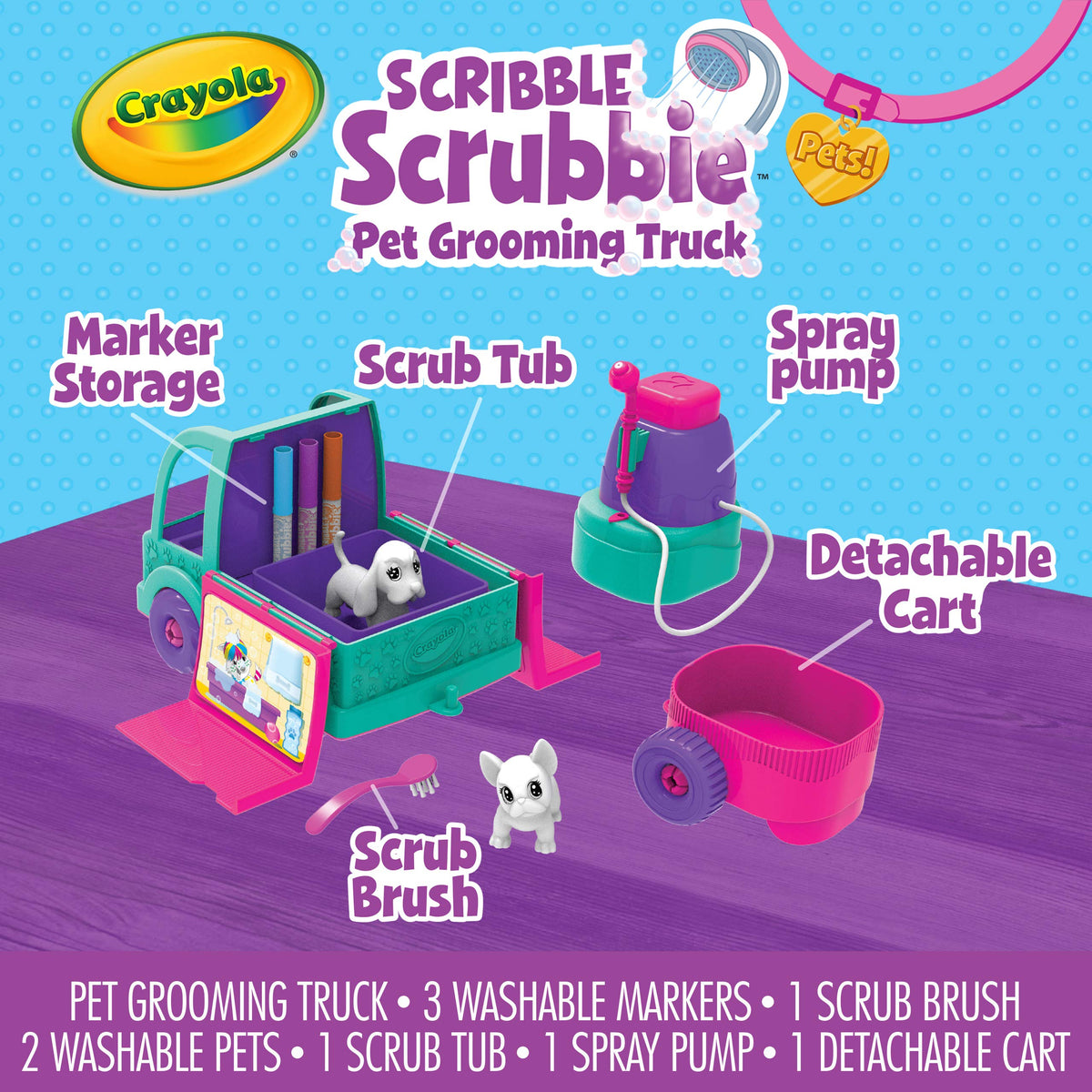 Crayola Scribble Scrubbie Pets with two pets supports imaginative styling