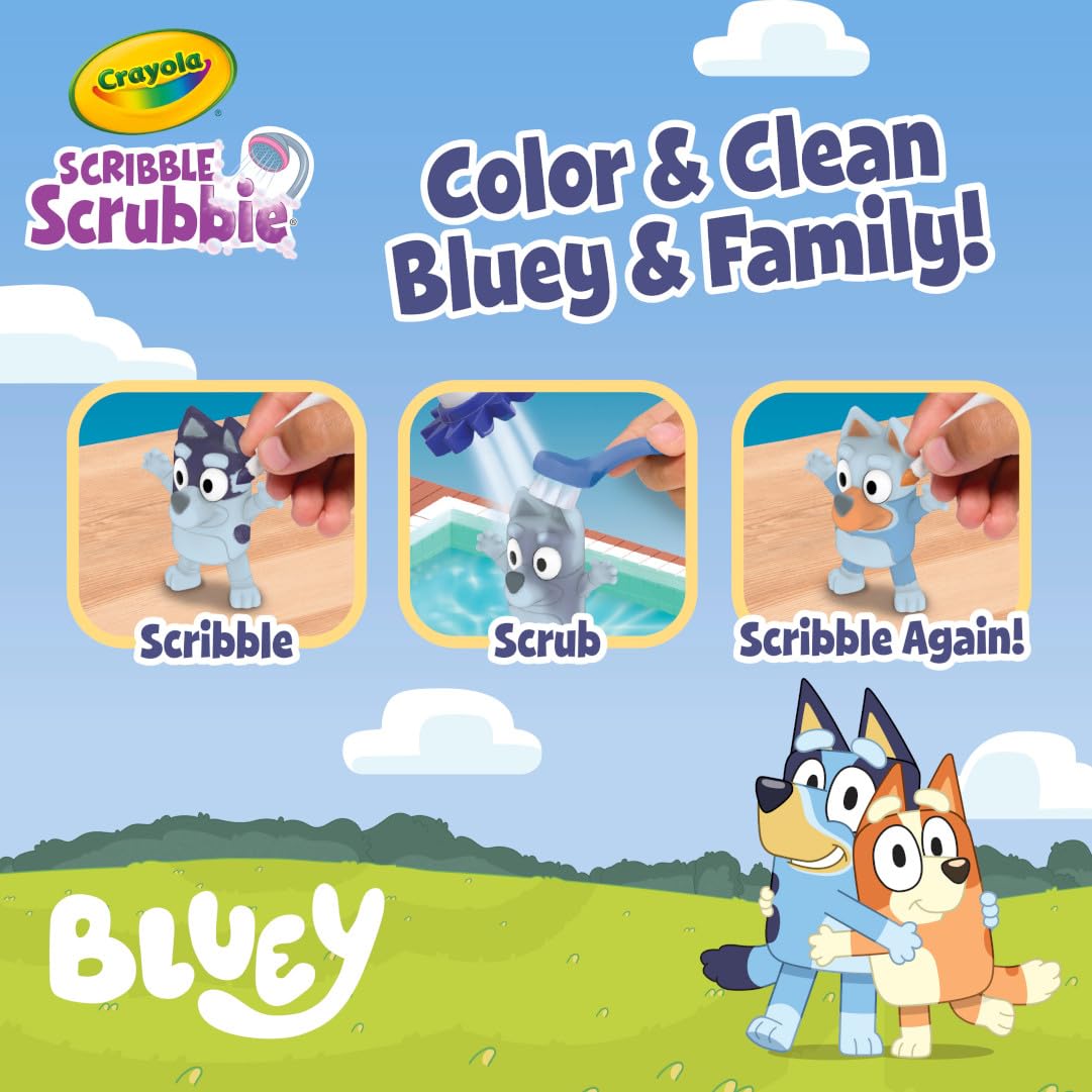 Crayola Scribble Scrubbies Bluey backdrop for colorful scenes and imaginative stories.
