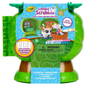 Crayola Scribble Scrubbies safari pets colored with washable markers for reuse.