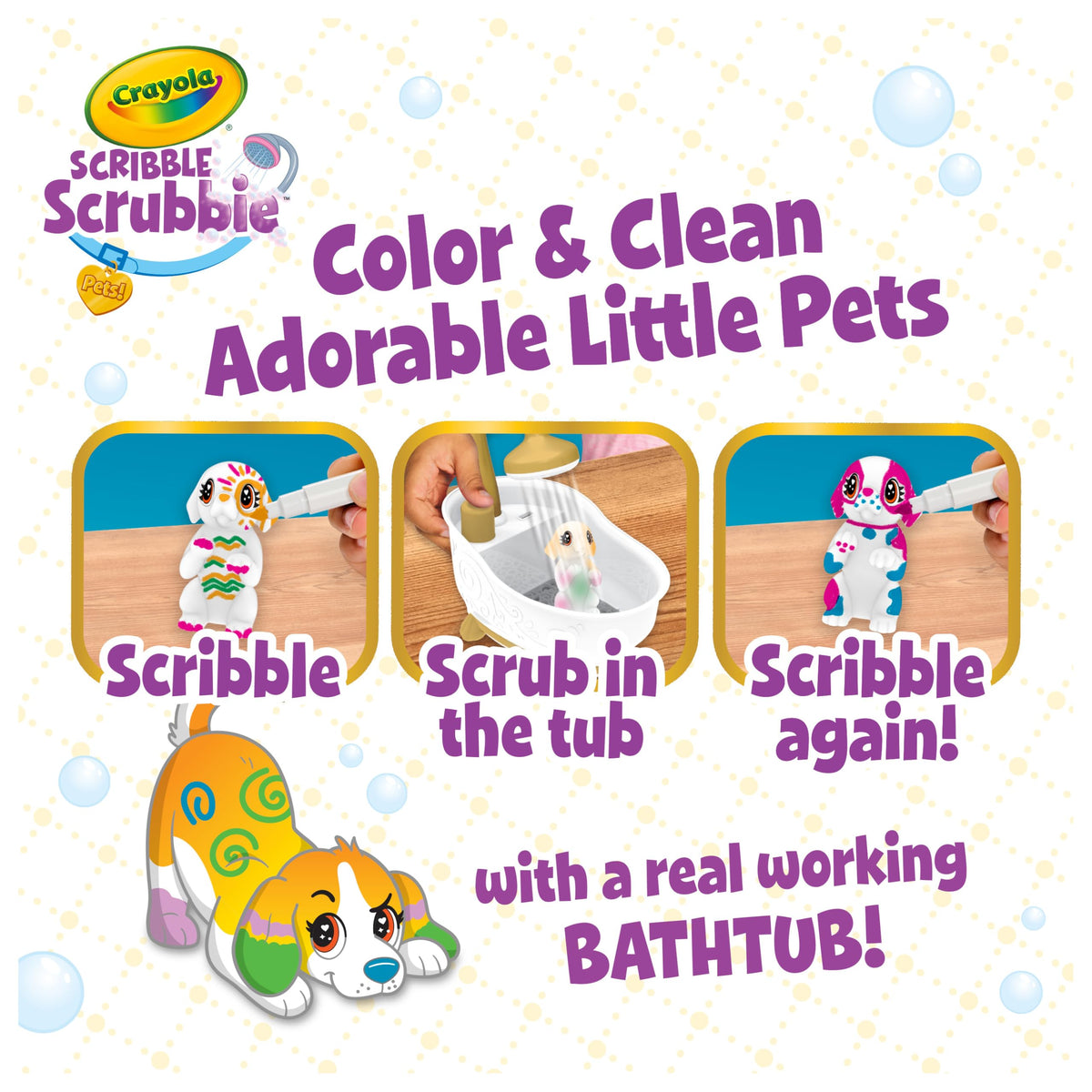 Crayola Scribble Scrubbies scrub brush included for quick cleanup sessions