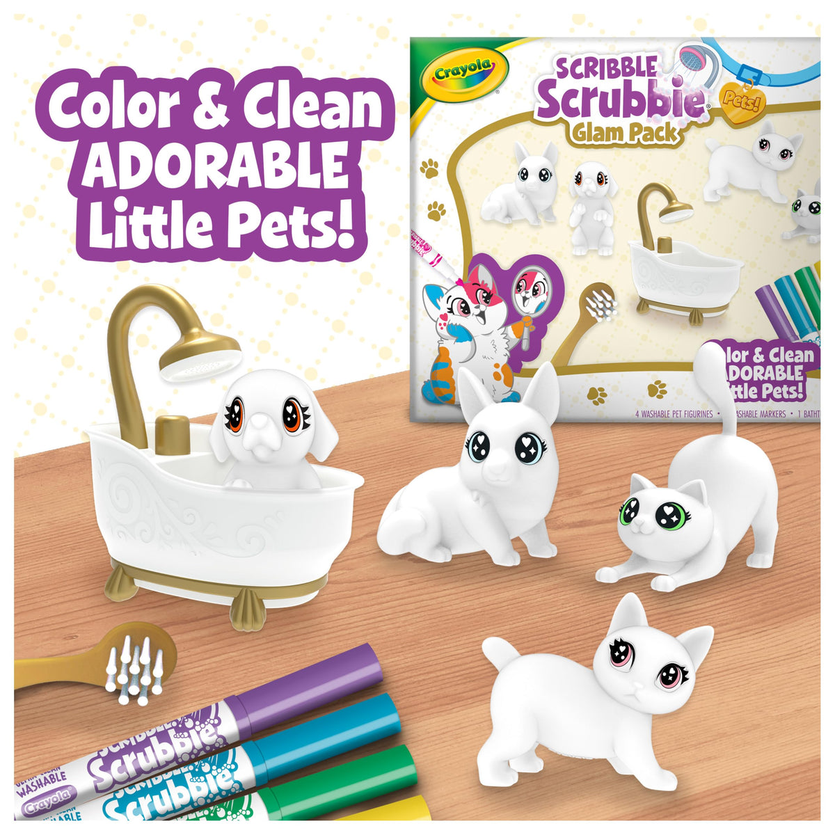 Crayola Scribble Scrubbies washable markers clean easily from skin and clothes