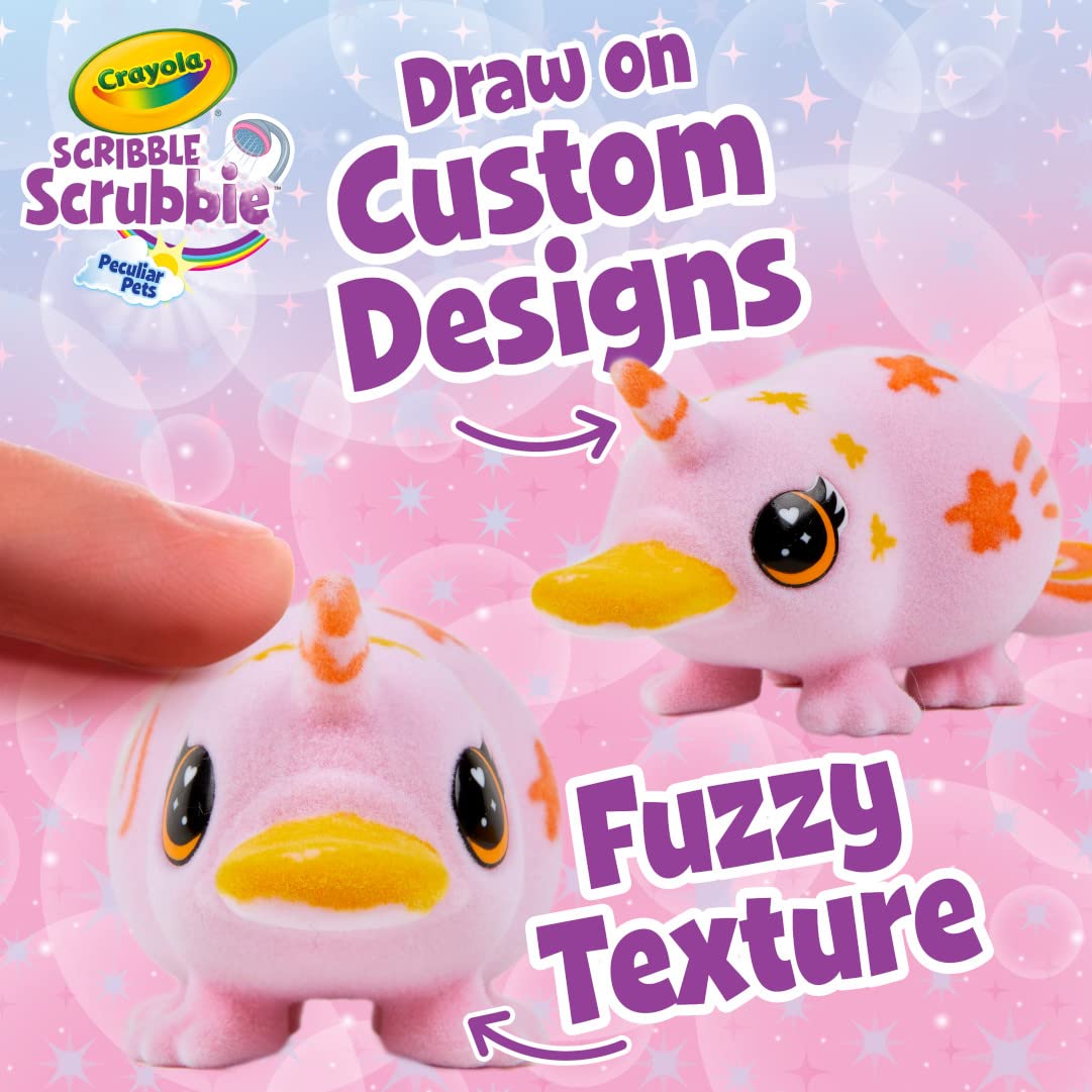Crayola Scrub Brush helps scrub away color from pets and surfaces after play.