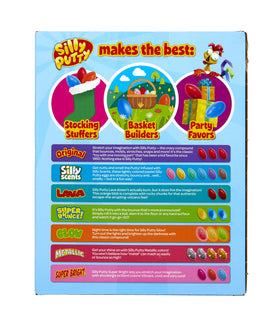 Crayola Silly Putty 24-egg pack showing varied varieties for sharing