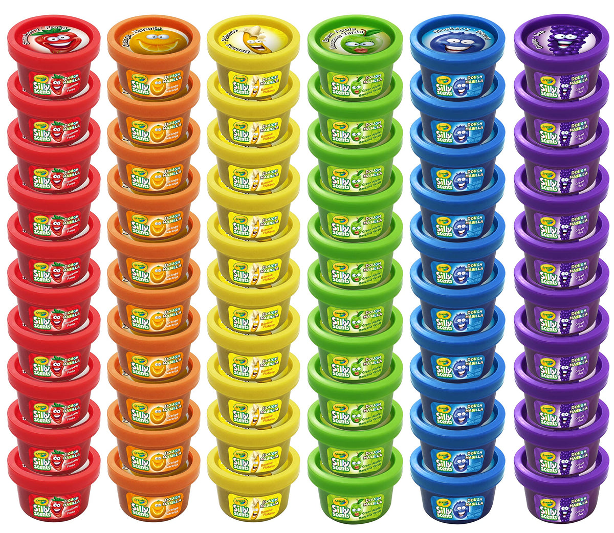 Crayola Silly Scents Dough 60pk with 1oz tubs for creative, mess-free Easter crafts.