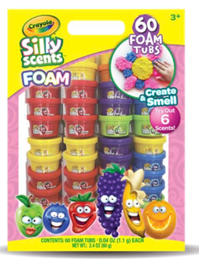 Crayola Silly Scents foam tub blue with blueberry scent for sensory fun.