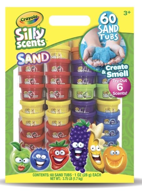 Crayola Silly Scents blue sand tub for colorful scented play experiences